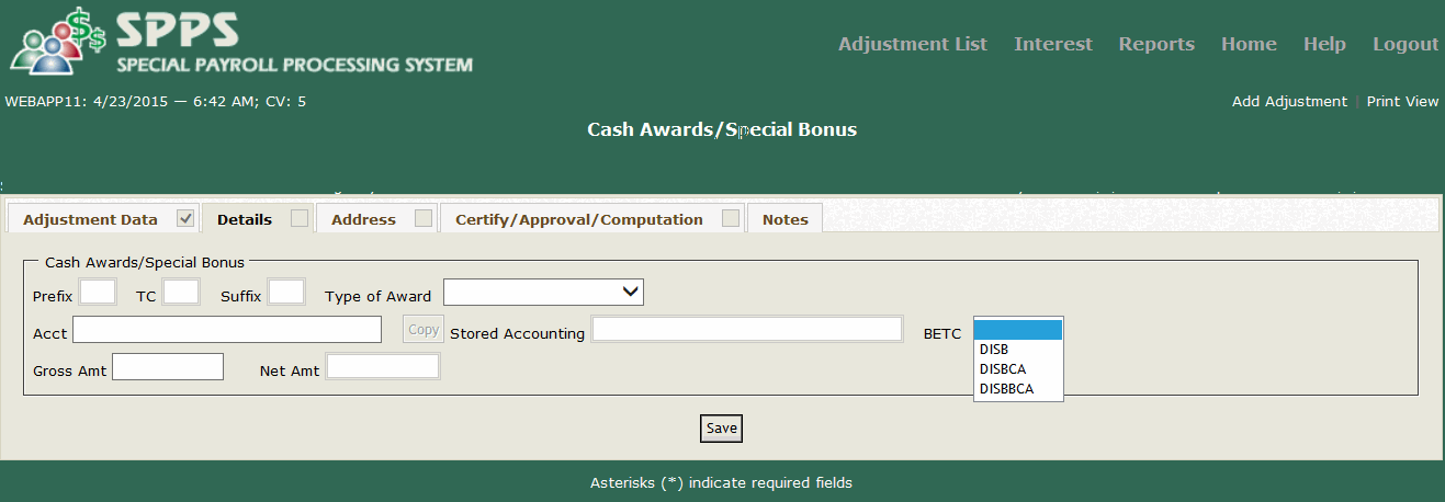 SPPS Web Cash Awards Special Bonus