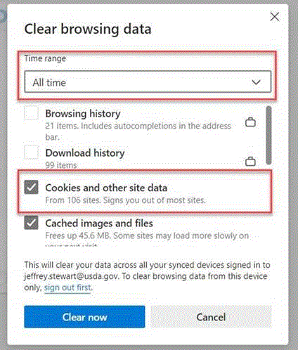 Clear browsing data