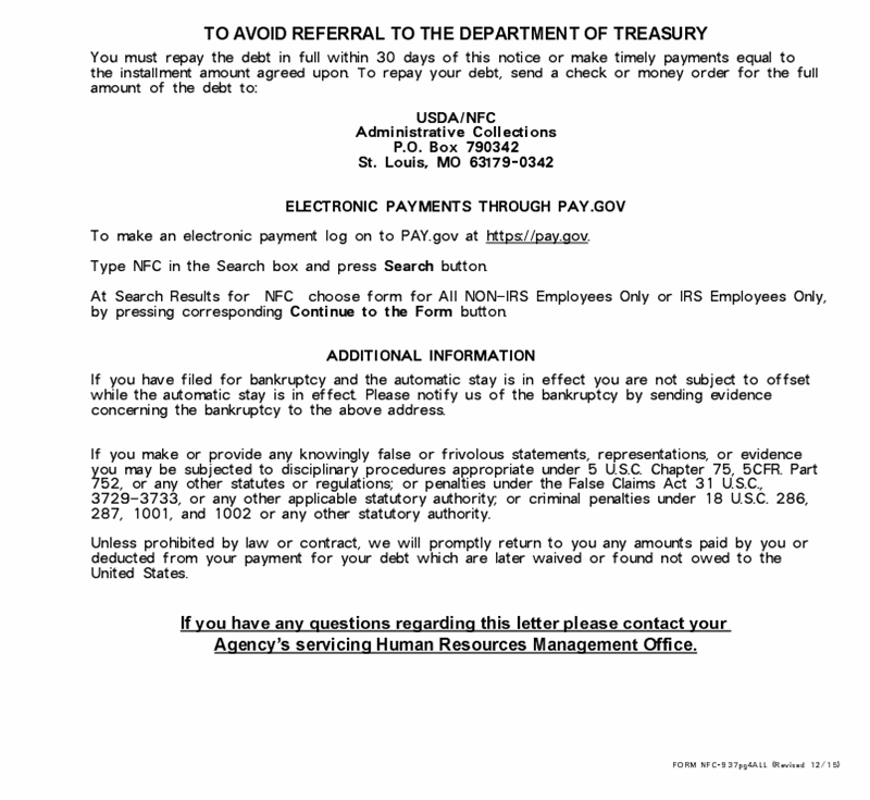 Notice of Intent To Recover Past-Due Health Benefits from Salary (page 4)