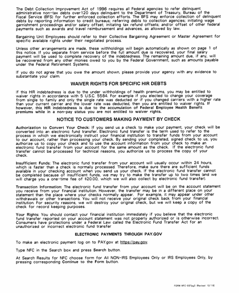 Notice of Intent To Recover Past-Due Life Insurance Premiums from Salary (page 2)